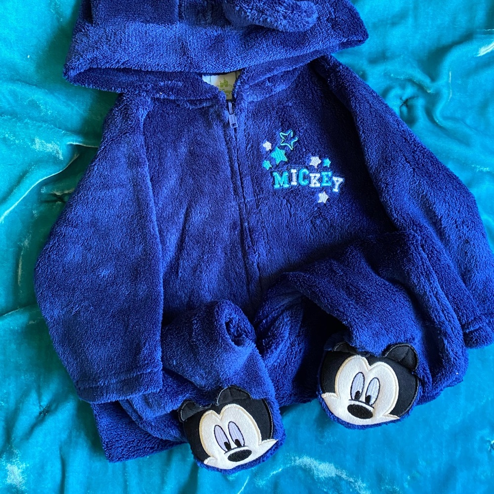 Mickey mouse baby zip up onesies